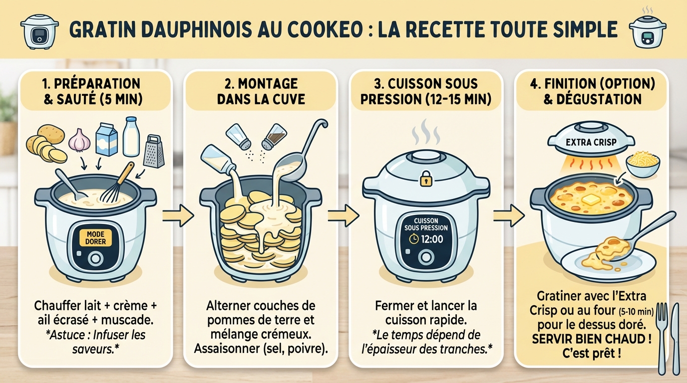 Gratin Dauphinois im Cookeo ganz einfach zubereiten 1 Schritte der Zubereitung
