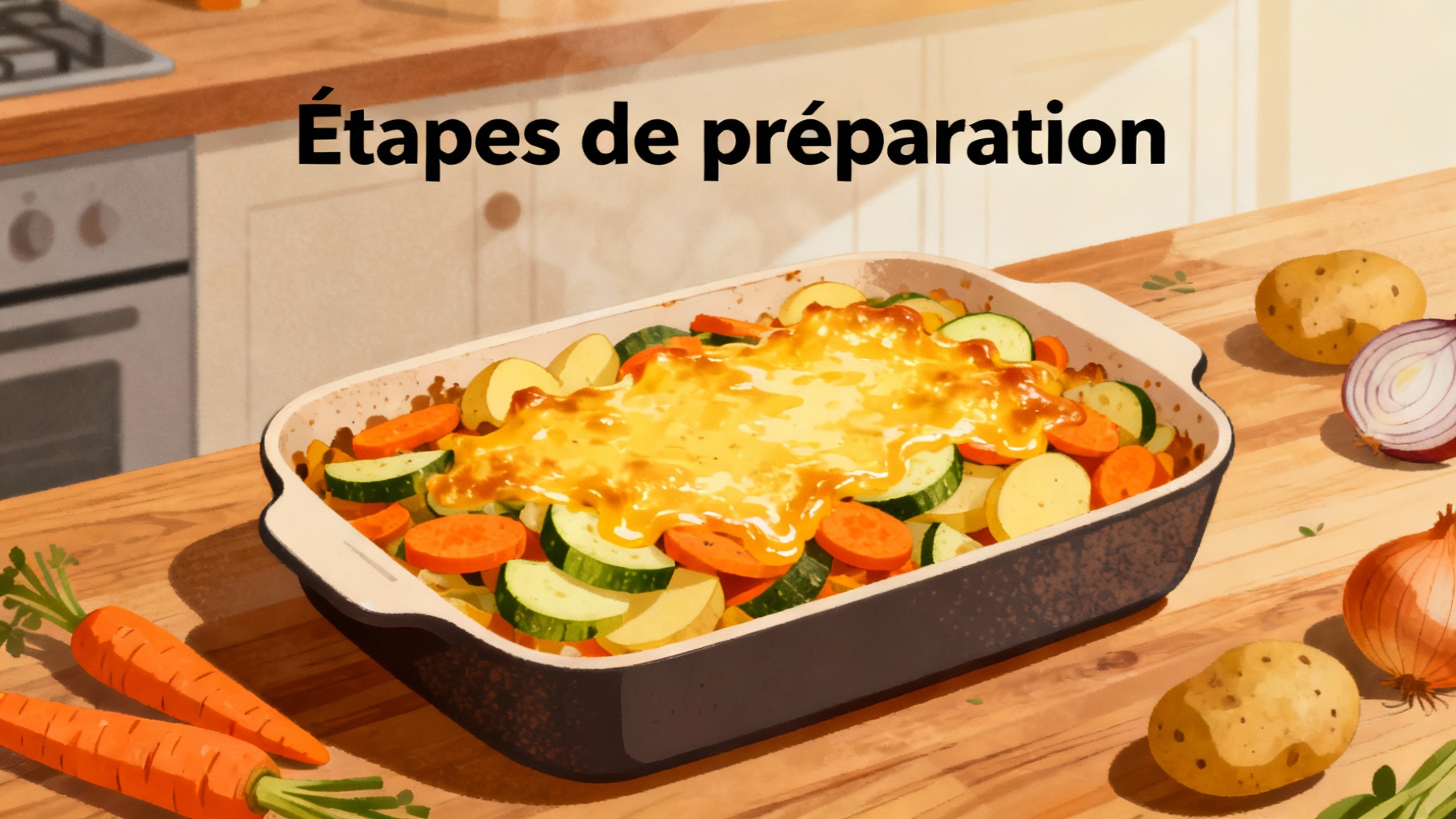 Köstlicher bunter Gemüseauflauf: Einfaches und schnelles Rezept 1 Schritte der Zubereitung