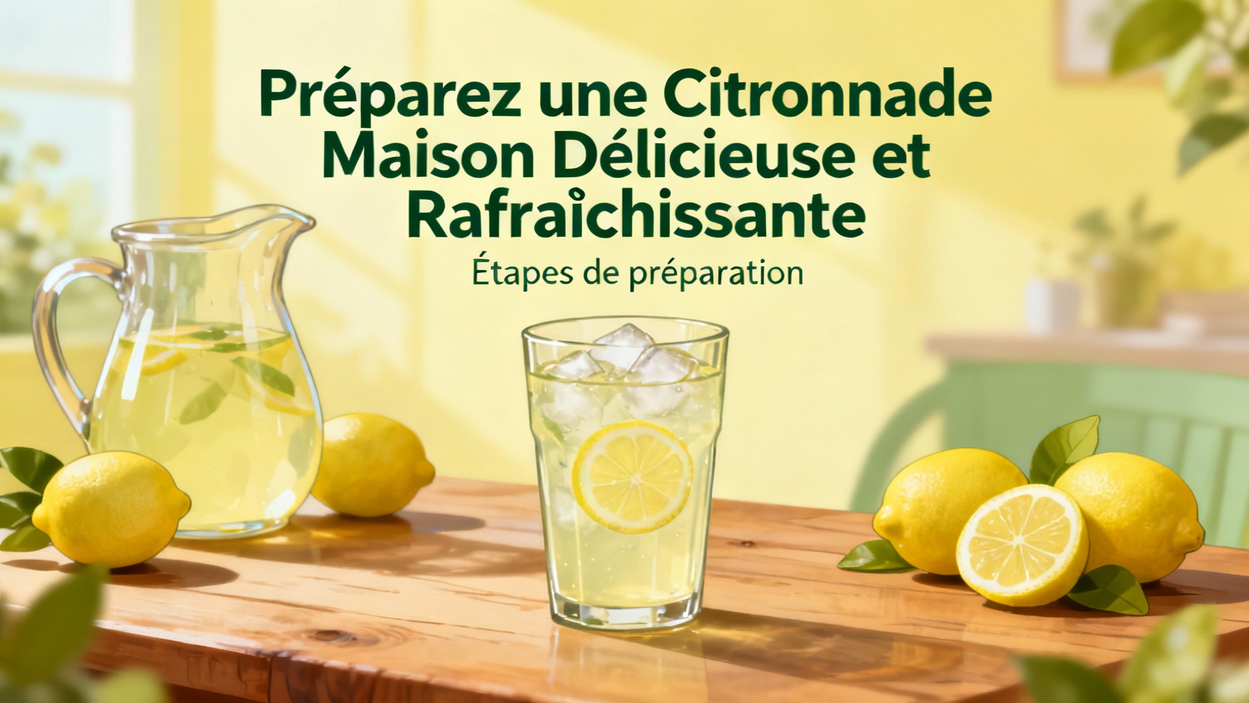 Zubereitungsschritte für hausgemachte Zitronenlimonade