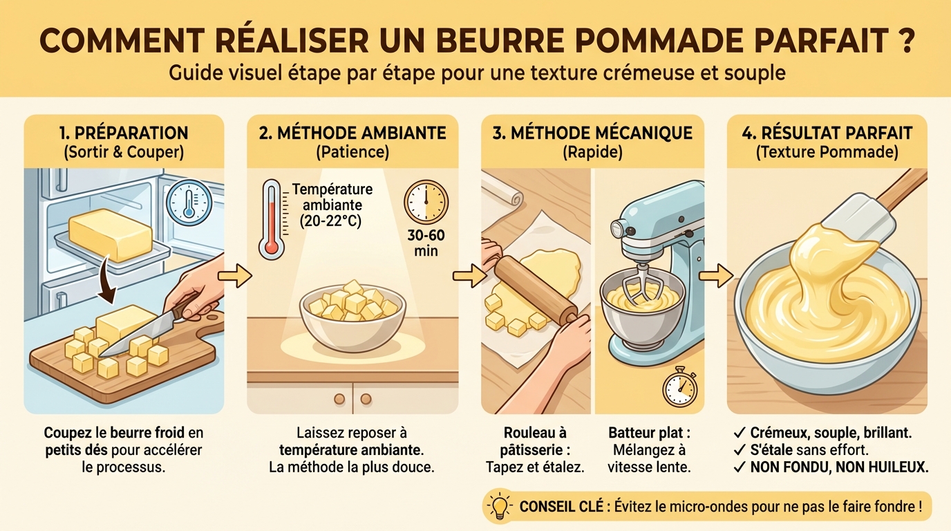 Wie gelingt die perfekte zimmerweiche Butter (Beurre pommade)? 1 Comment faire du beurre pommade ?