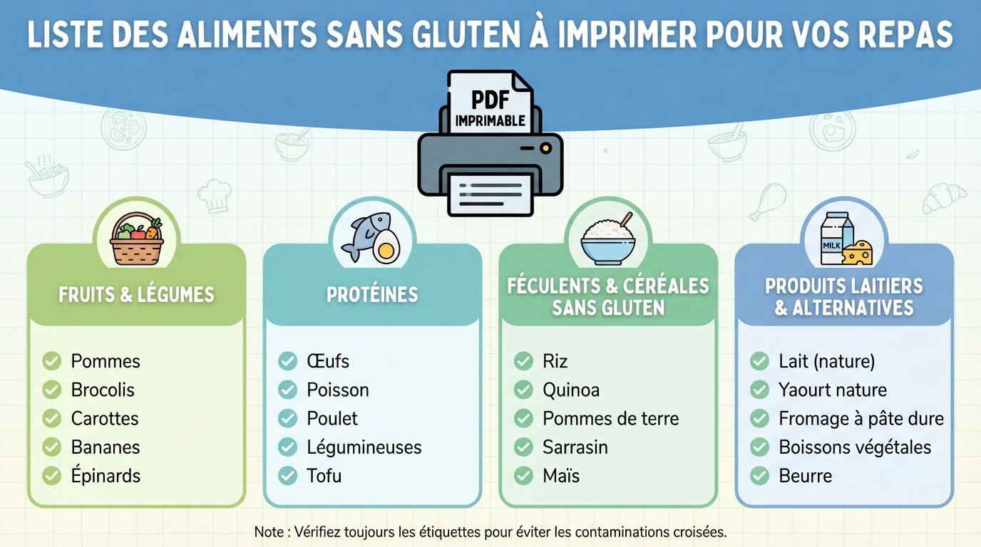 Glutenfreie Lebensmittel-Liste zum Ausdrucken für Ihre Mahlzeiten 1 Glutenfreie Lebensmittel-Liste zum Ausdrucken