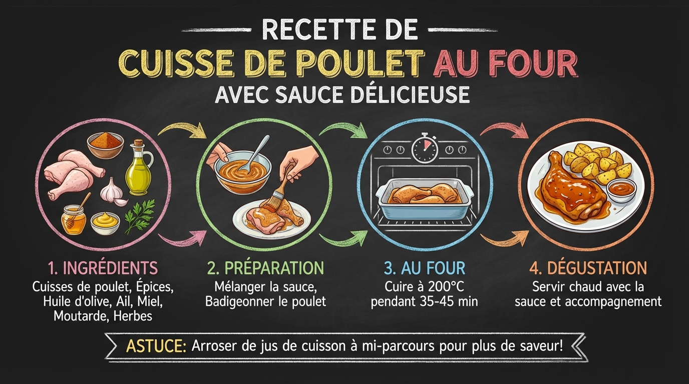 Rezept für Hähnchenschenkel aus dem Ofen mit köstlicher Sauce 1 Préparation de la recette